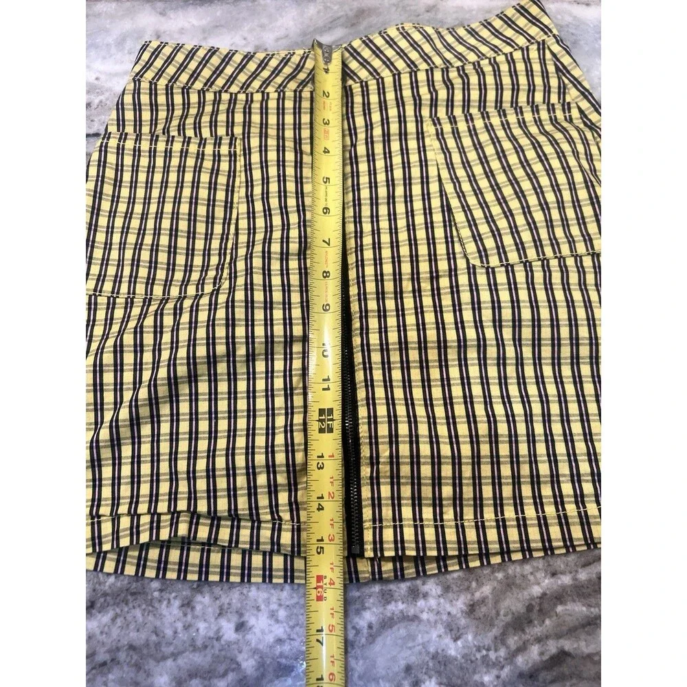 Y2K 90’s Plaid Skirt Clueless Arizona Jean Co Black Yellow Zip Juniors Twee Sz 7 - Picture 2 of 7